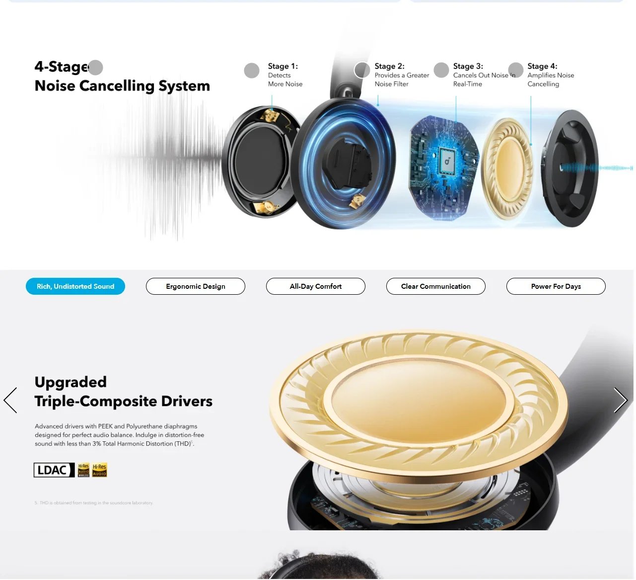 Original Soundcore Space One Pro Adaptive Active Noise Cancelling Headphones Driven by 6 Mics Super Foldable Design Hi-Res A3062