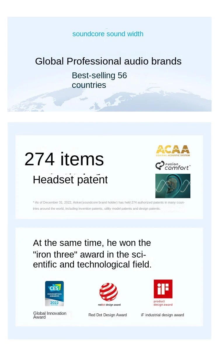 Anker SoundCore Space One /Hires/LDAC/Bluetooth Wireless Active Noise Reduction Earphones