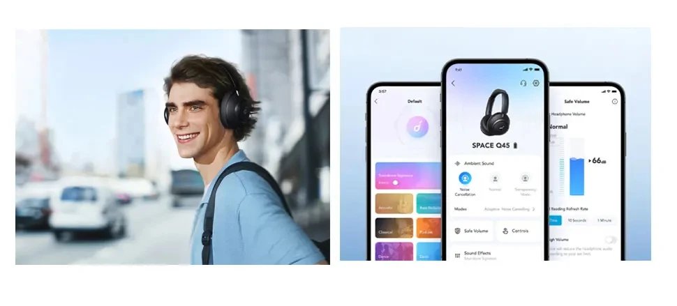 Original by Anker Soundcore Space Q45 Wireless Bluetooth Headphones Triple Dynamic Active Noise Cancellation LDAC HiRes