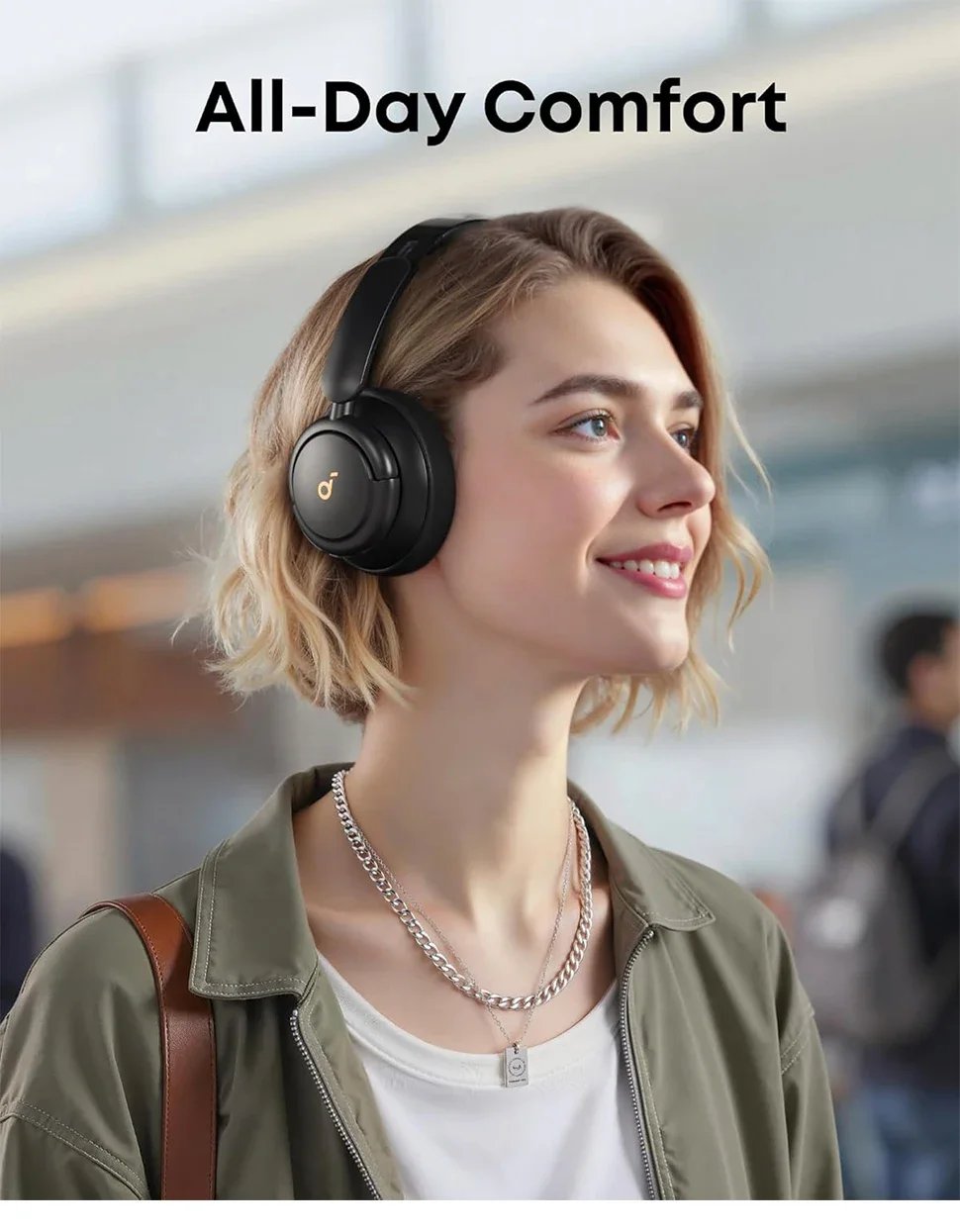 Life Q30 Hybrid Active Noise Cancelling Headphones Wireless Bluetooth Headphones Over Ear Headset Earphone